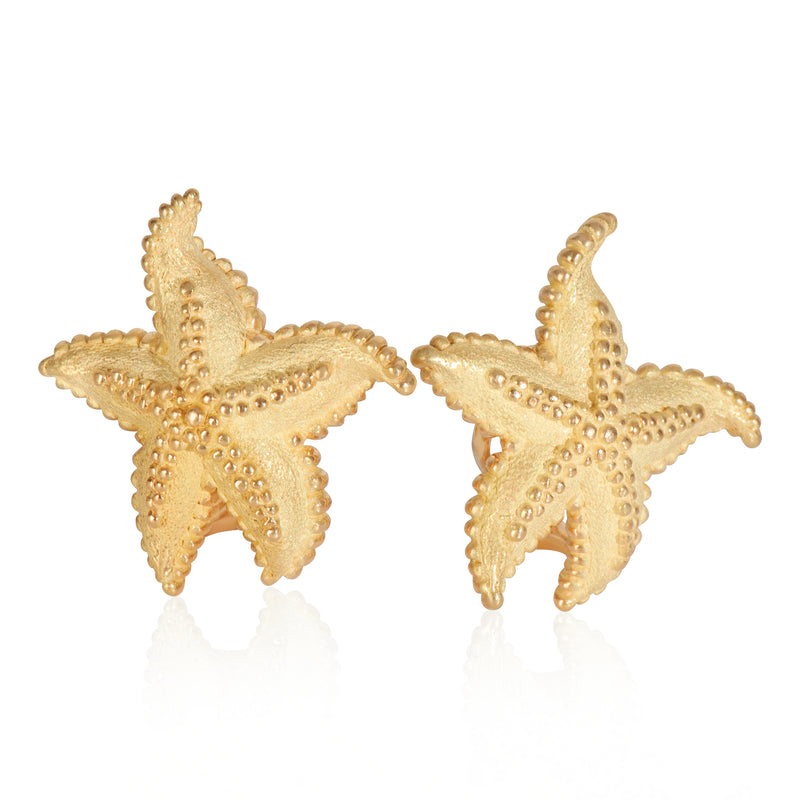 Yellow Gold  Vintage Starfish Earrings