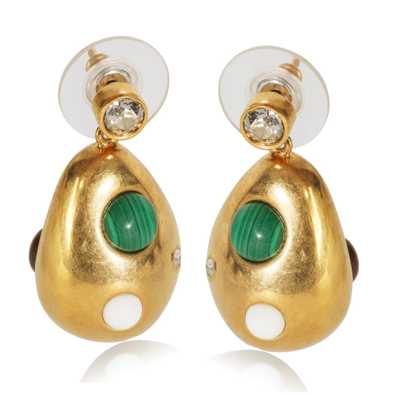 Gold-Plated  Baroque Drop Earrings