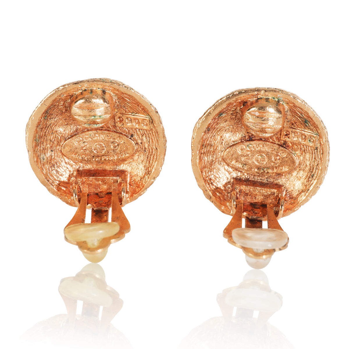 Gold-Plated  Vintage 1980s CC Earrings