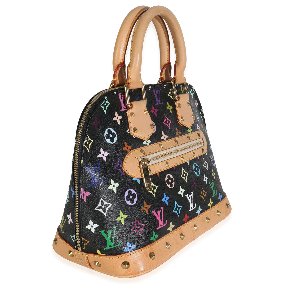 Black Monogram Multicolor Canvas Alma PM