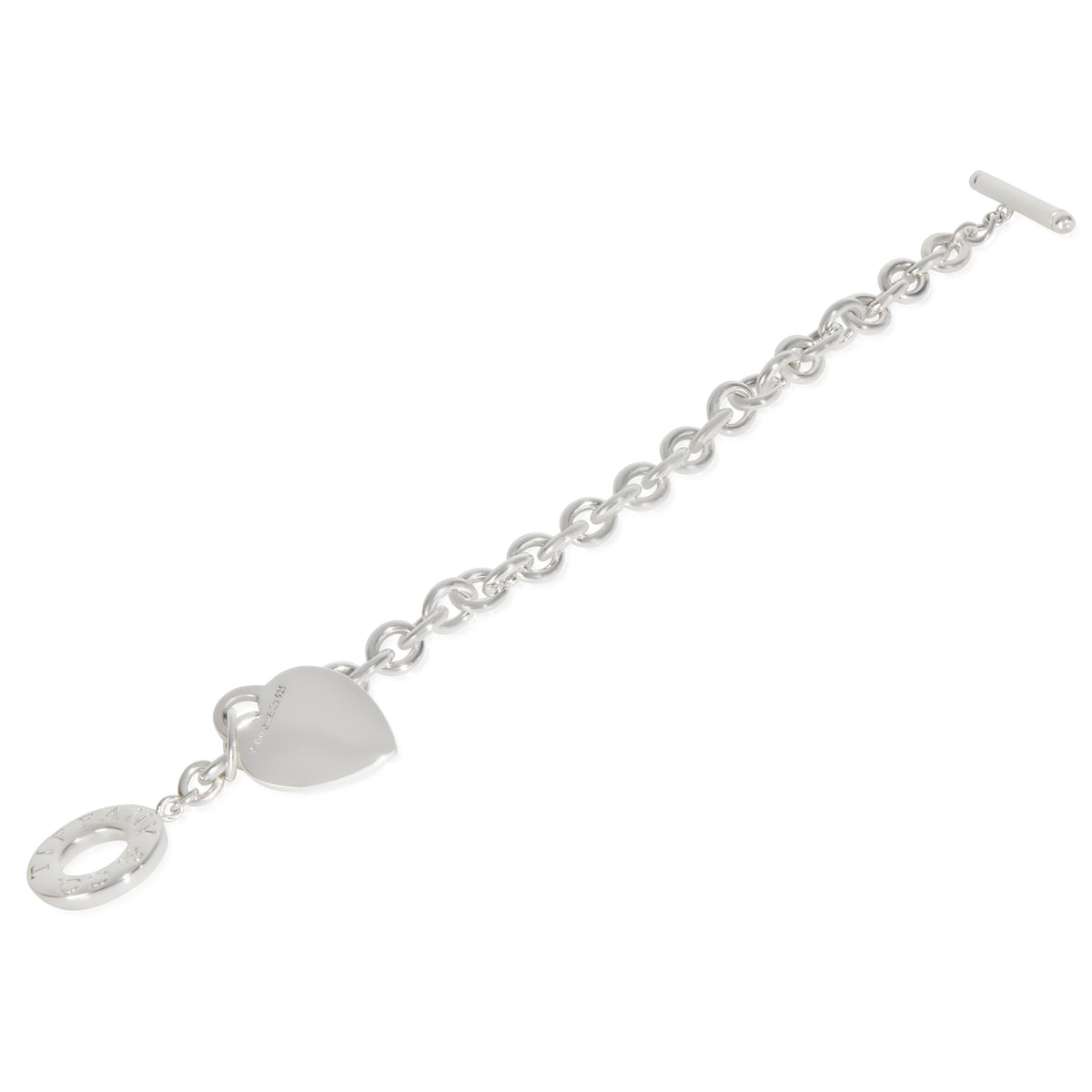 Sterling Silver  Heart Tag Bracelet