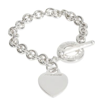 Sterling Silver  Heart Tag Bracelet