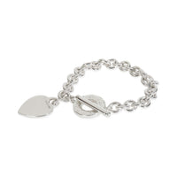 Sterling Silver  Heart Tag Bracelet