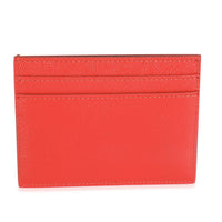 Saint Laurent Red Grain De Poudre Credit Card Case Wallet bv
