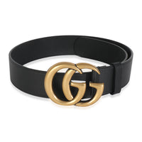 Black Calfskin Wide GG Marmont Belt 70/28