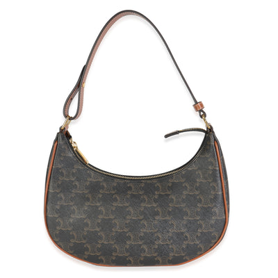 Tan Calfskin Triomphe Canvas Ava Shoulder Bag