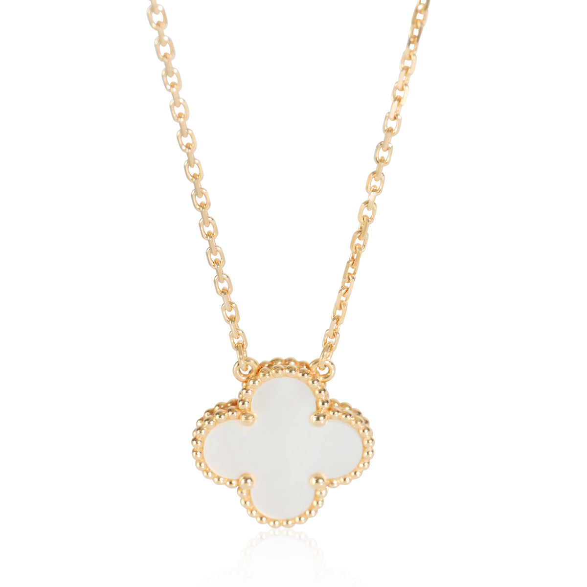 Yellow Gold Mother Of Pearl Vintage Alhambra Pendant