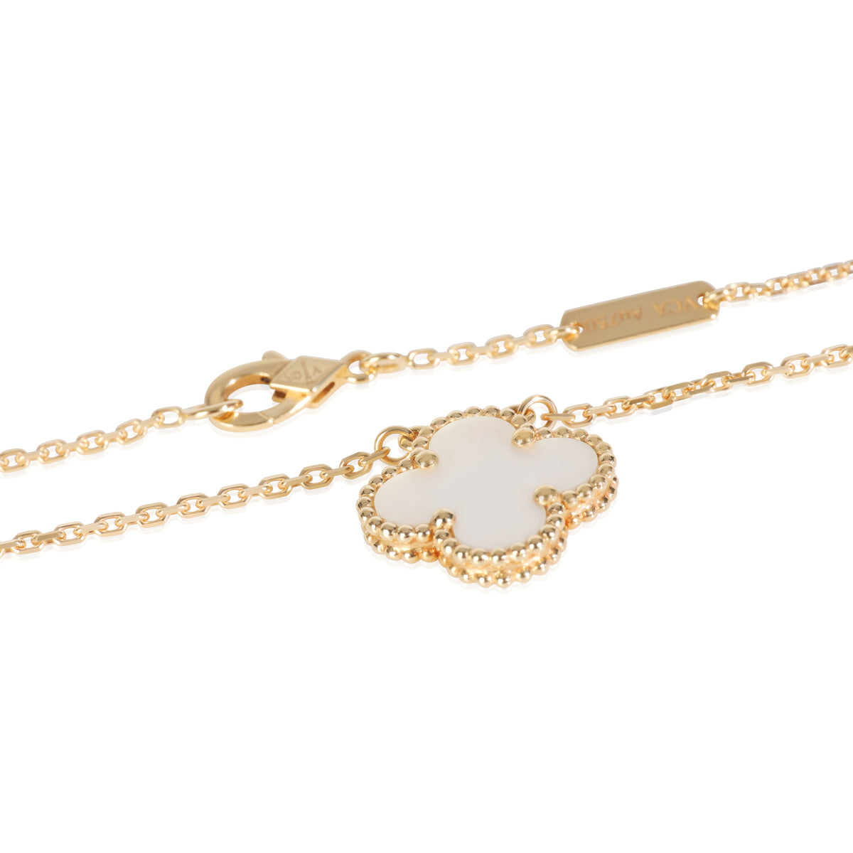 Yellow Gold Mother Of Pearl Vintage Alhambra Pendant