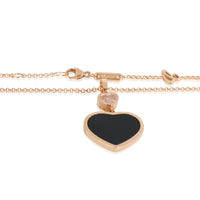 Rose Gold Onyx and Diamond Happy Hearts Pendant