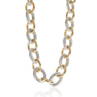 Yellow Gold & Sterling Silver  Oval Link Necklace