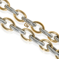 Yellow Gold & Sterling Silver  Oval Link Necklace