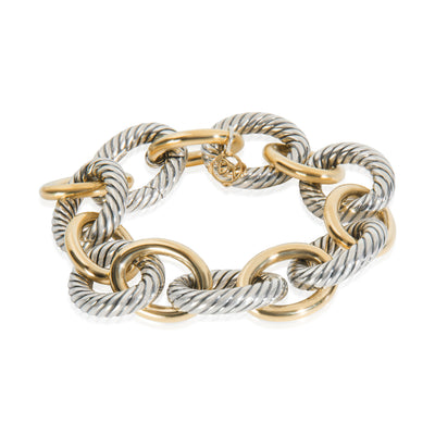 Yellow Gold & Sterling Silver  Oval Link Bracelet