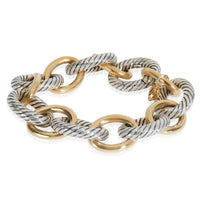 Yellow Gold & Sterling Silver  Oval Link Bracelet