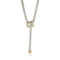 Yellow Gold & Sterling Silver  Quatrefoil Lariat Necklace