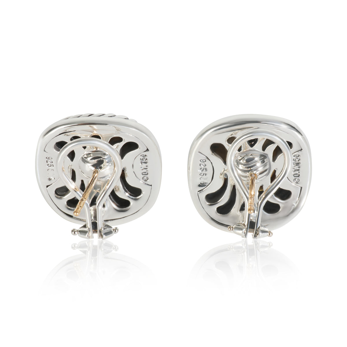 Yellow Gold & Sterling Silver Diamond Albion Earrings