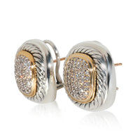 Yellow Gold & Sterling Silver Diamond Albion Earrings