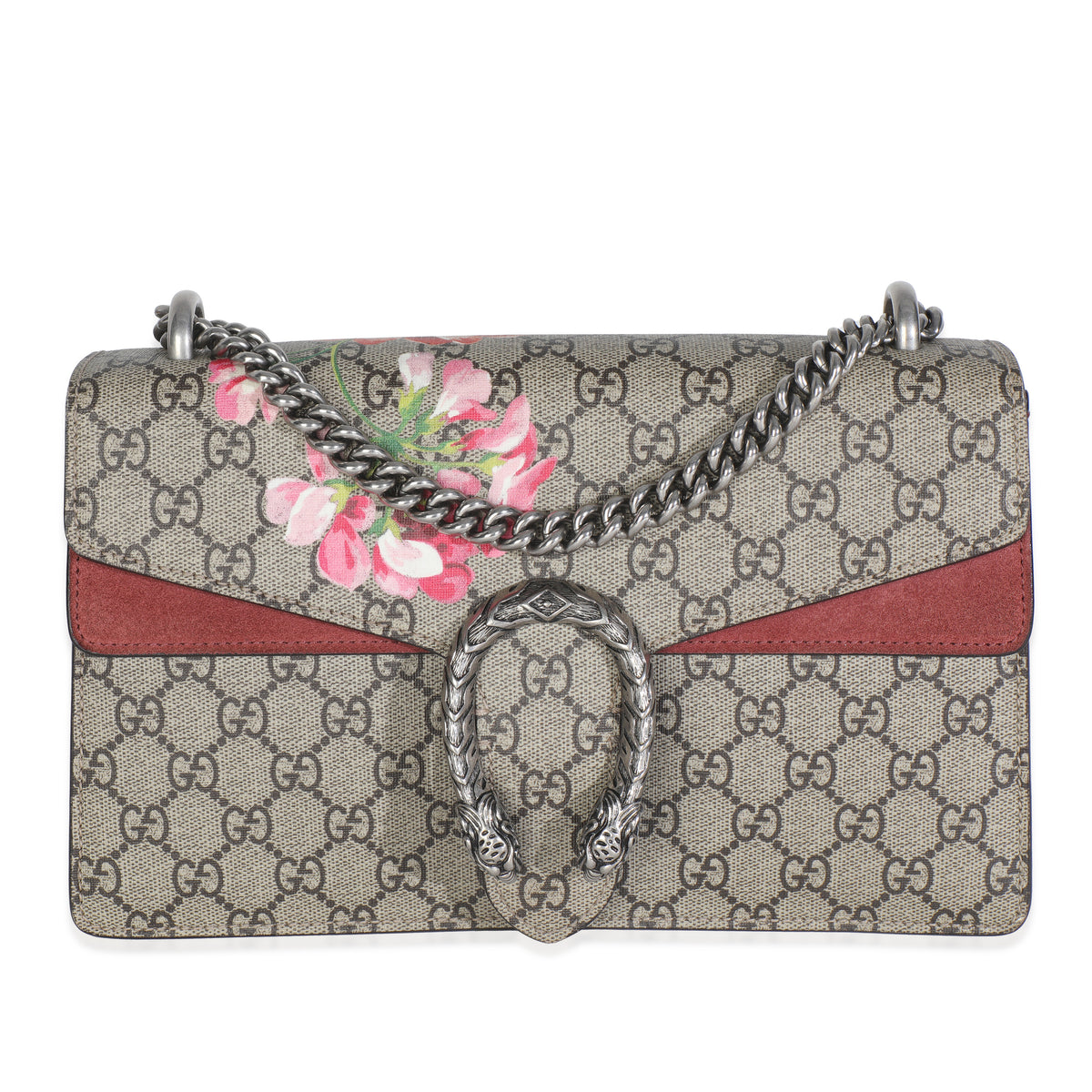 Gucci Beige Multicolor Dry Rose GG Supreme Canvas Blooms Medium Dionysus Bag Handbag fv