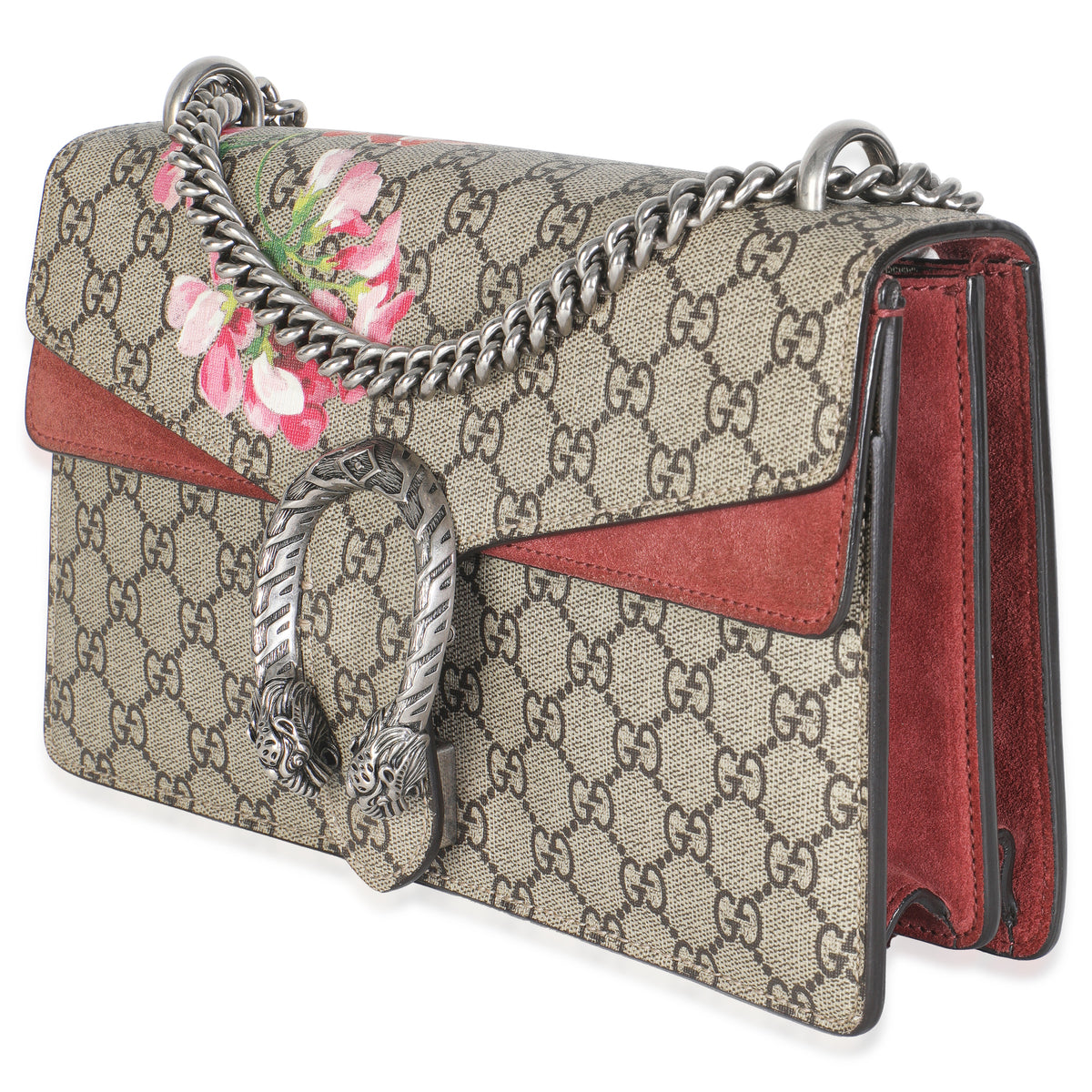 Gucci Beige Multicolor Dry Rose GG Supreme Canvas Blooms Medium Dionysus Bag Handbag sv