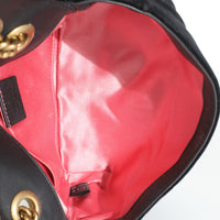 Black Velvet Matelasse Mini GG Marmont Shoulder Bag