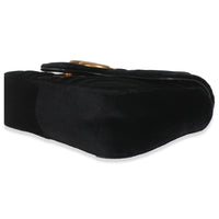 Black Velvet Matelasse Mini GG Marmont Shoulder Bag