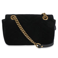 Black Velvet Matelasse Mini GG Marmont Shoulder Bag