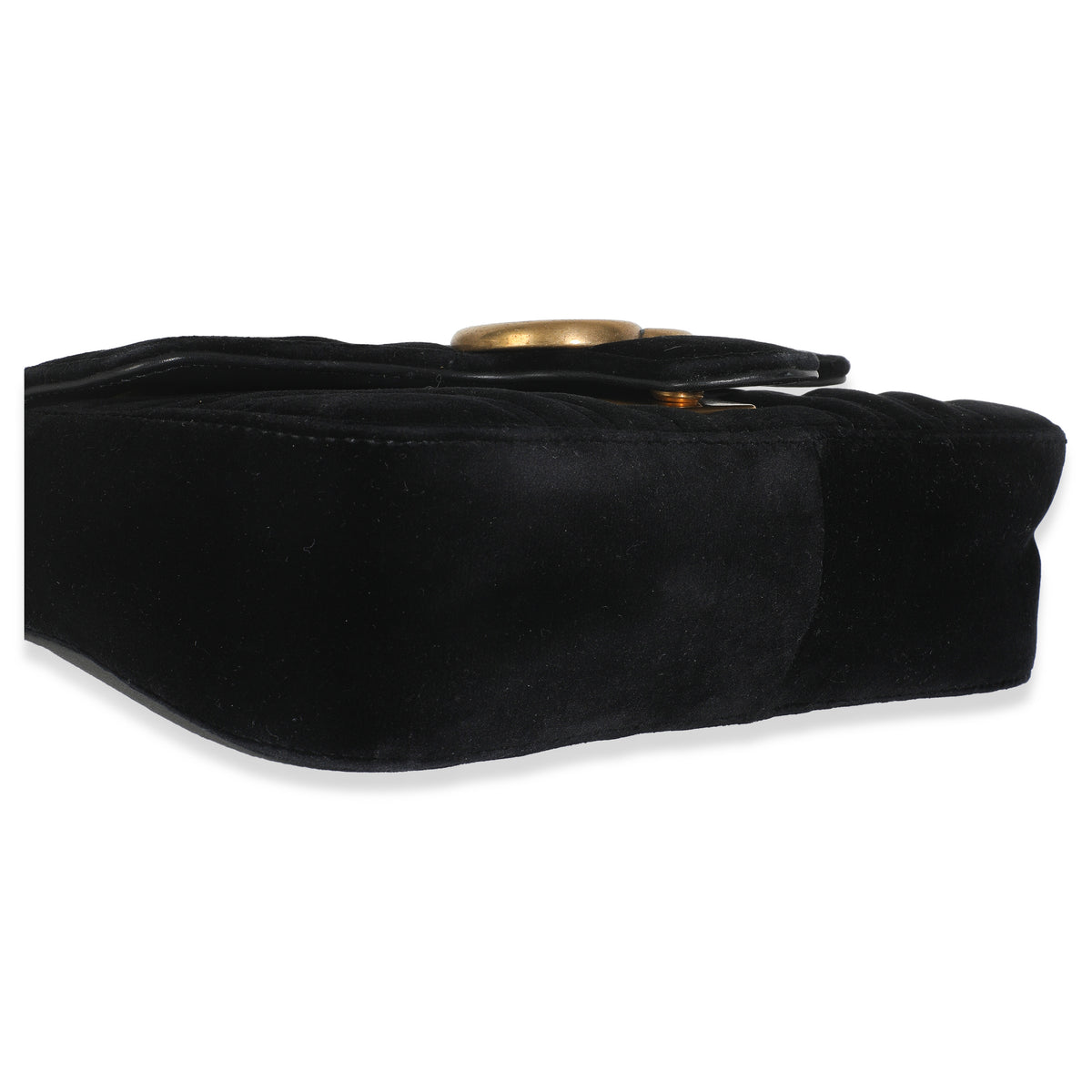 Black Velvet Matelasse Mini GG Marmont Shoulder Bag