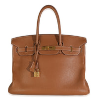 Hermès Gold Clemence Birkin 35 GHW Handbag id