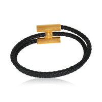 Gold-Plated  Tournis Tresse In Noir Bracelet