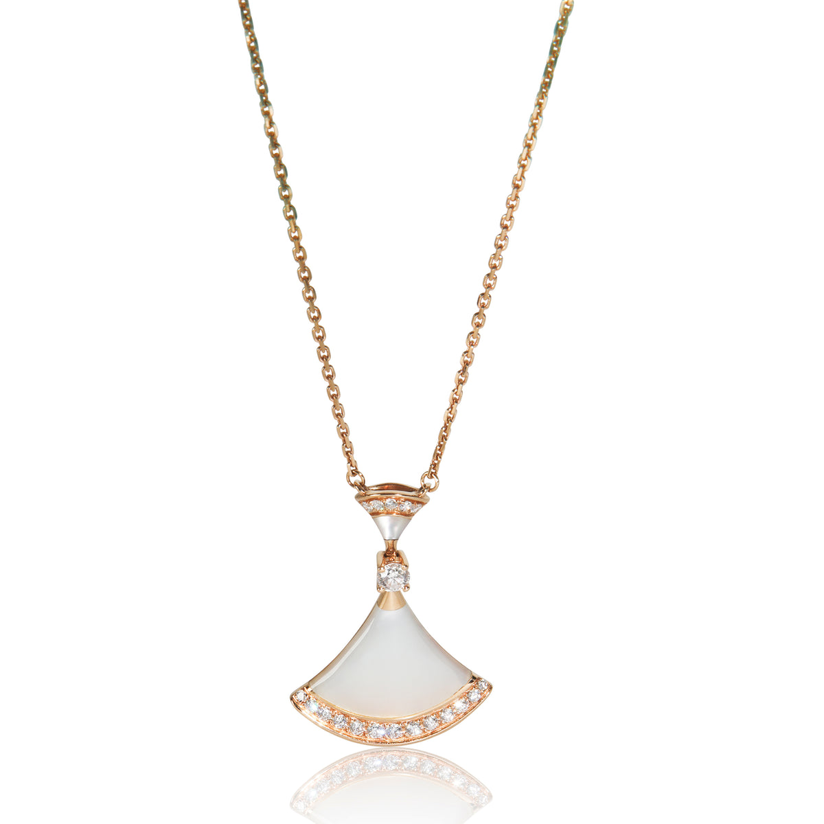 Rose Gold Mother Of Pearl and Diamond Divas Dream Pendant