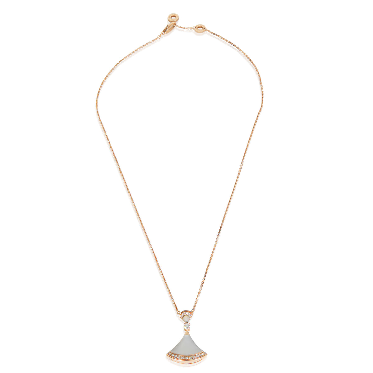Rose Gold Mother Of Pearl and Diamond Divas Dream Pendant