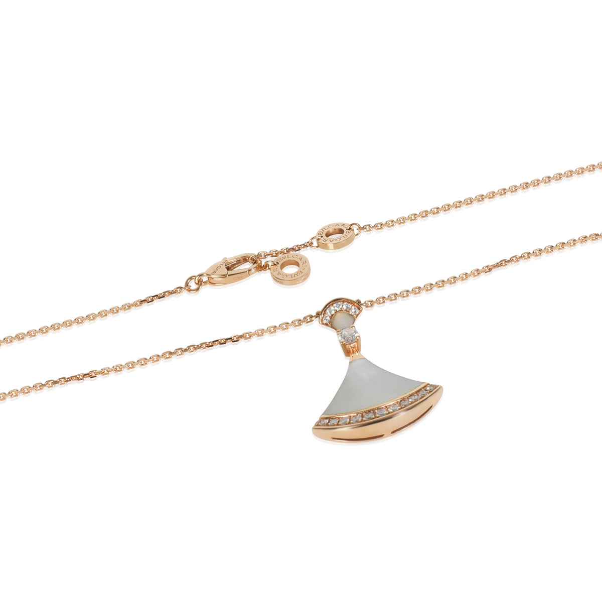 Rose Gold Mother Of Pearl and Diamond Divas Dream Pendant
