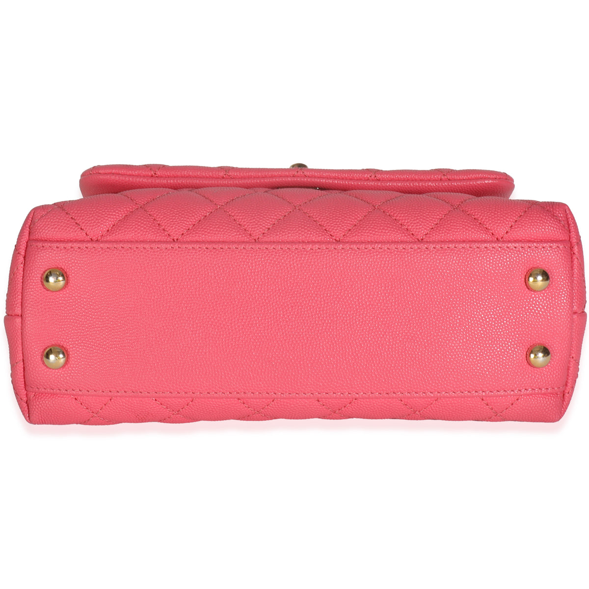 Pink Quilted Caviar Mini Coco Top Handle Flap Handbag