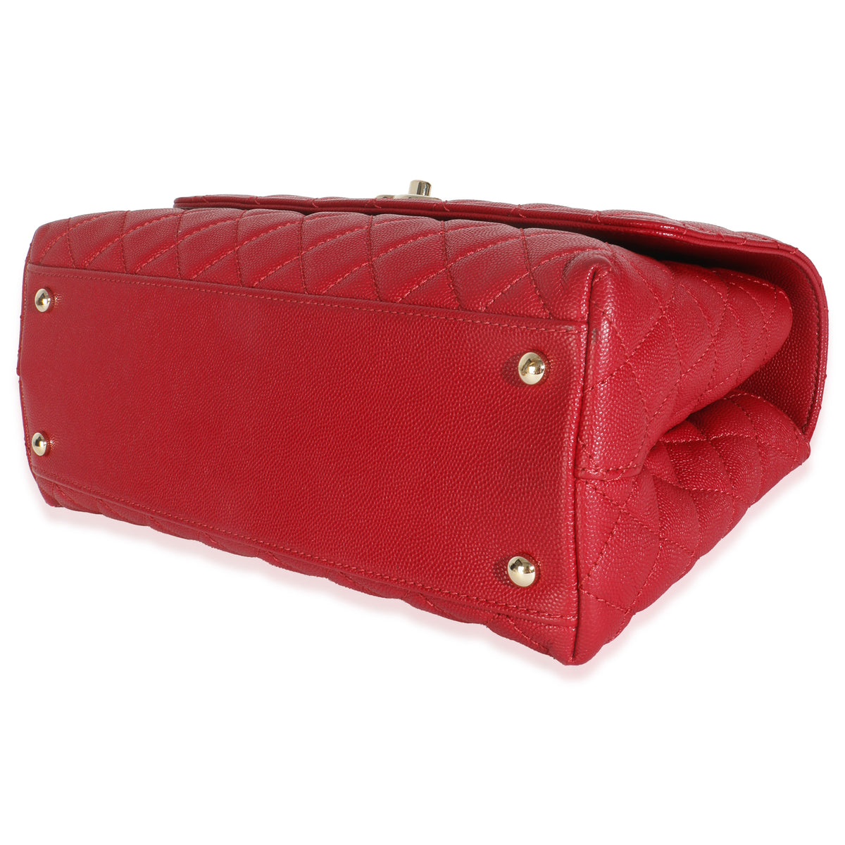 Red Quilted Caviar Medium Coco Handle Flap Bag