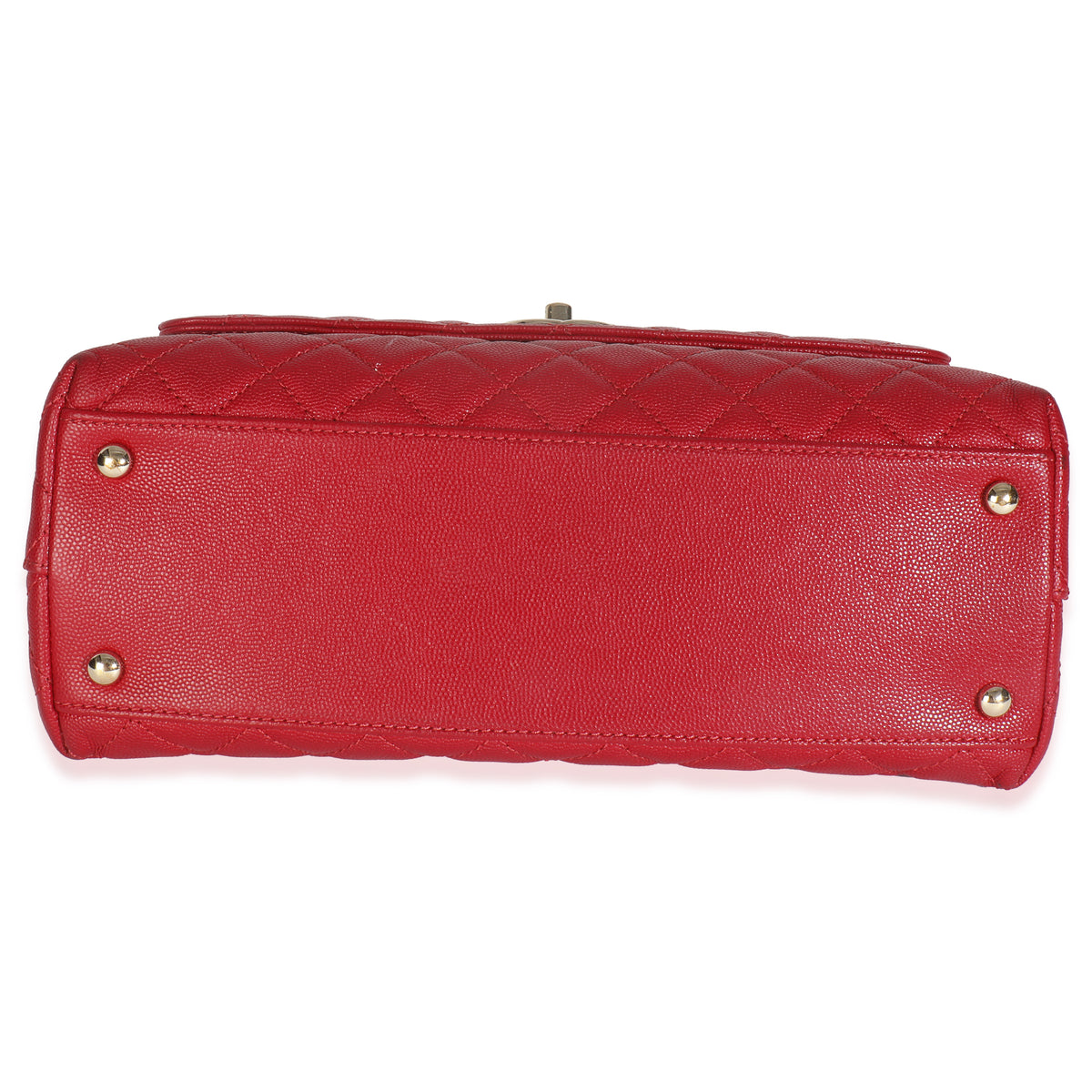 Red Quilted Caviar Medium Coco Handle Flap Bag
