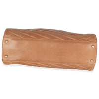 Brown Quilted Lambskin Large Gabrielle Accordion Tote