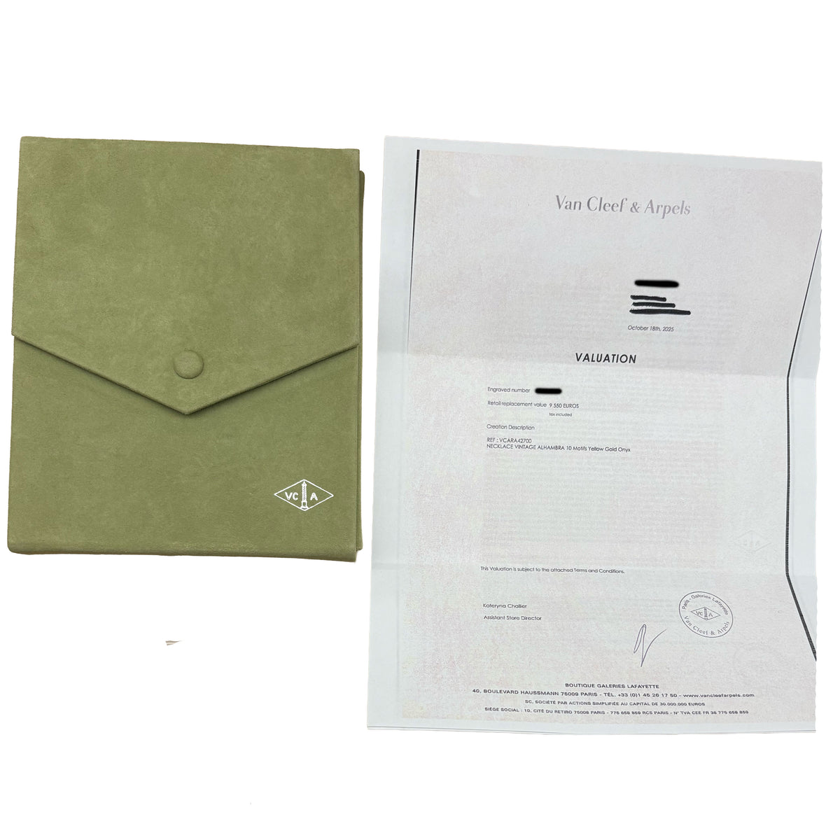 Yellow Gold Onyx Vintage Alhambra Necklace