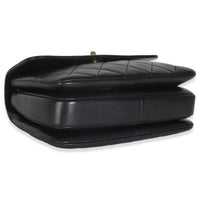 Black Quilted Lambskin Small Trendy CC Flap Dual Handle Bag