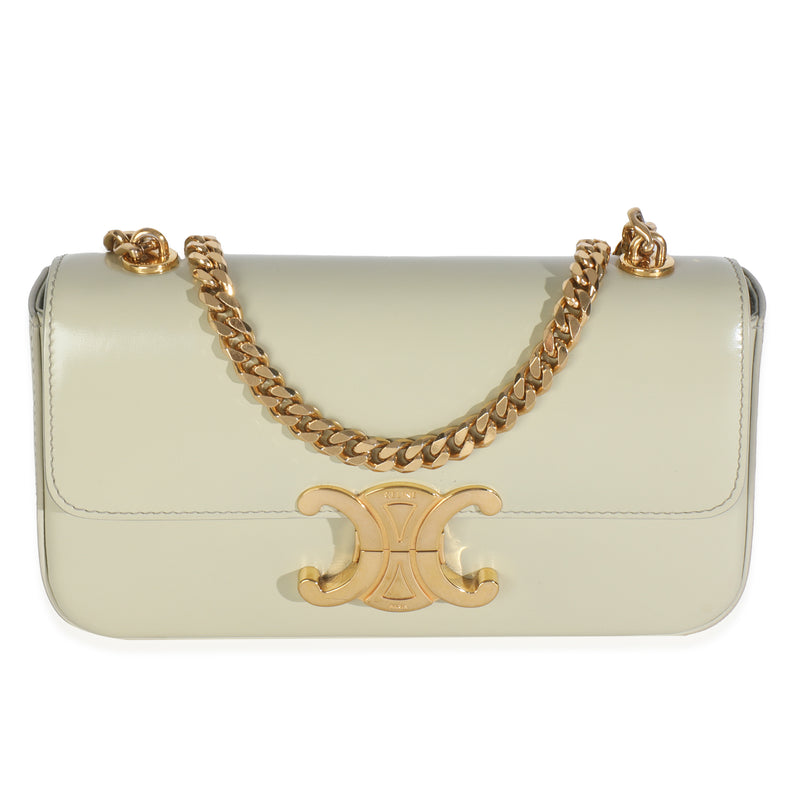 Almond Green Shiny Calfskin Triomphe Chain Shoulder Bag