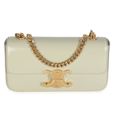 Almond Green Shiny Calfskin Triomphe Chain Shoulder Bag