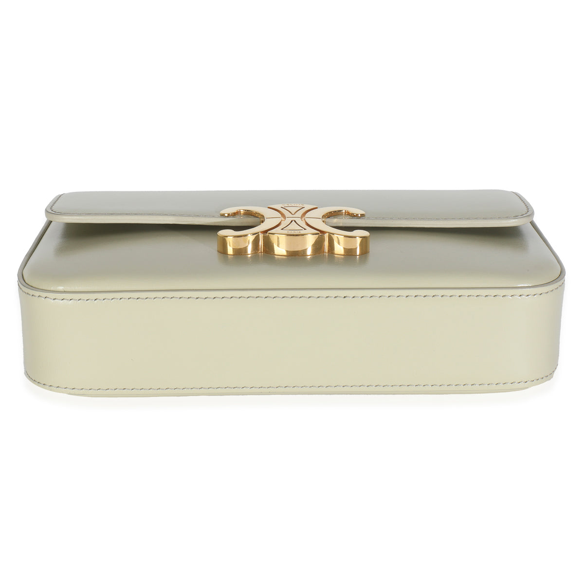 Almond Green Shiny Calfskin Triomphe Chain Shoulder Bag