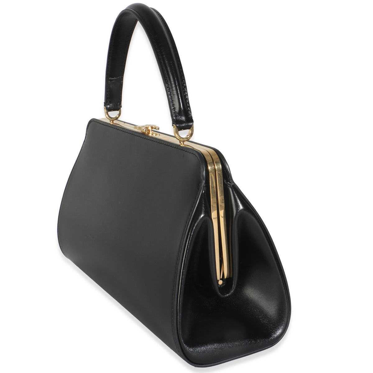 Black Natural Satinated Calfskin Medium Antoinette Bag
