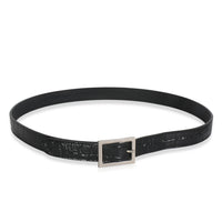 Black Croc Embossed Calfskin Buckle Belt 70