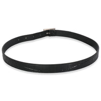 Black Croc Embossed Calfskin Buckle Belt 70