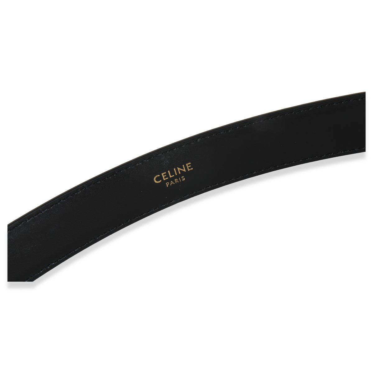 Black Taurillon Gold Buckle Medium Western Belt 70