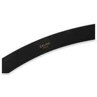 Black Taurillon Gold Buckle Medium Western Belt 70