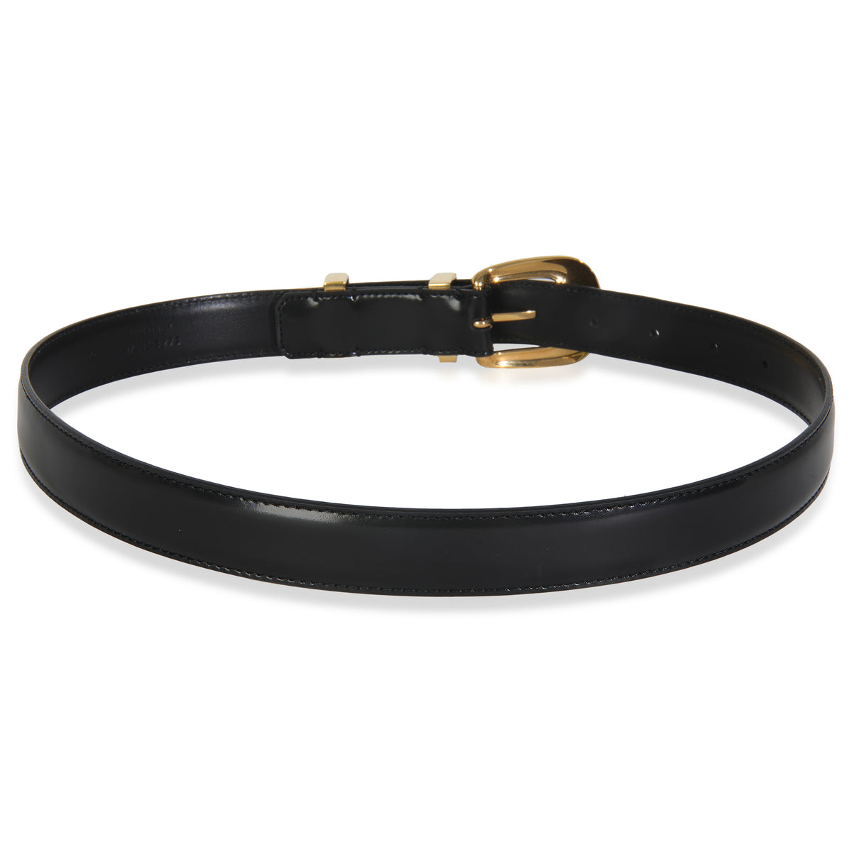 Black Taurillon Gold Buckle Medium Western Belt 70