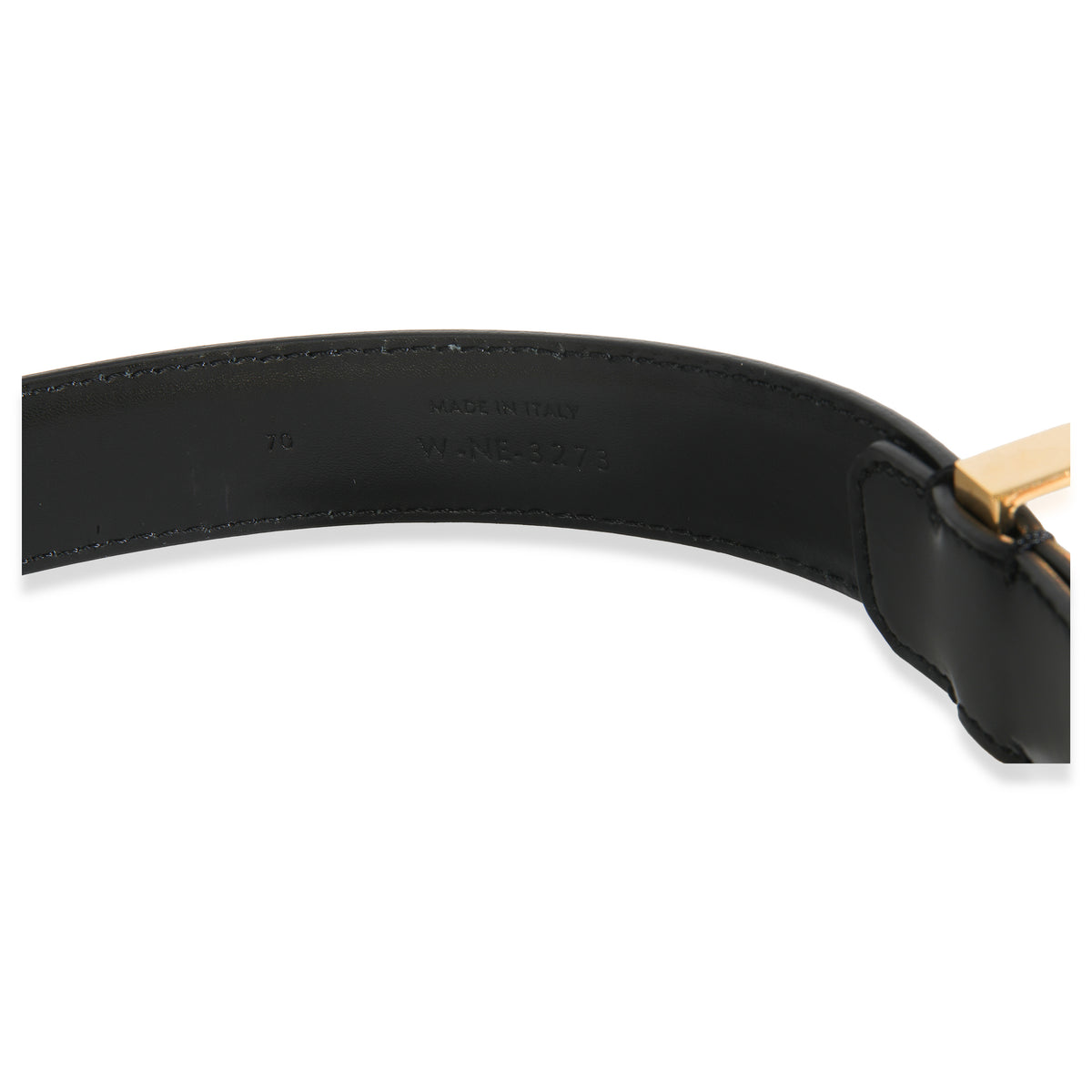 Black Taurillon Gold Buckle Medium Western Belt 70
