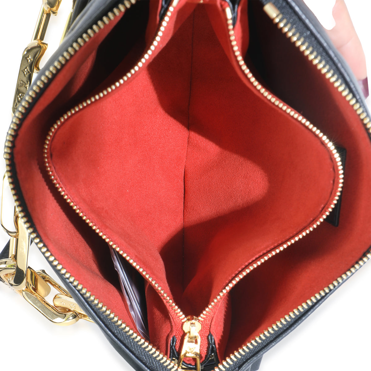 Black Puffy Monogram Lambskin Coussin BB