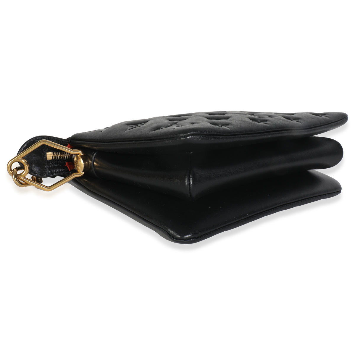 Black Puffy Monogram Lambskin Coussin BB