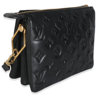 Black Puffy Monogram Lambskin Coussin BB